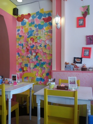 A wall filled with sticky-notes!
